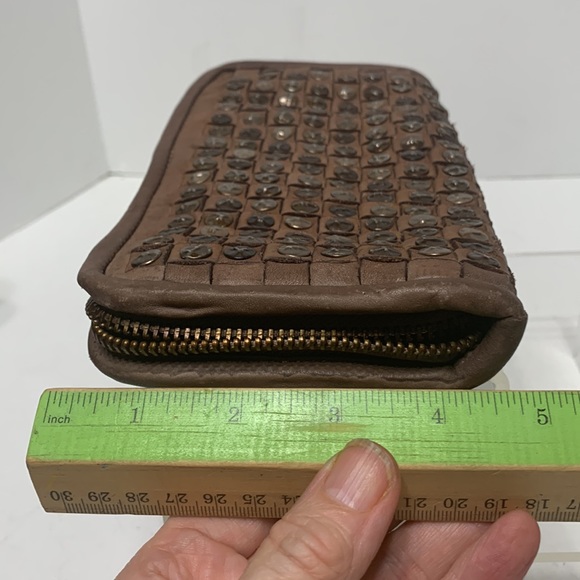 Boho studded leather wallet or clutch - Picture 15 of 15